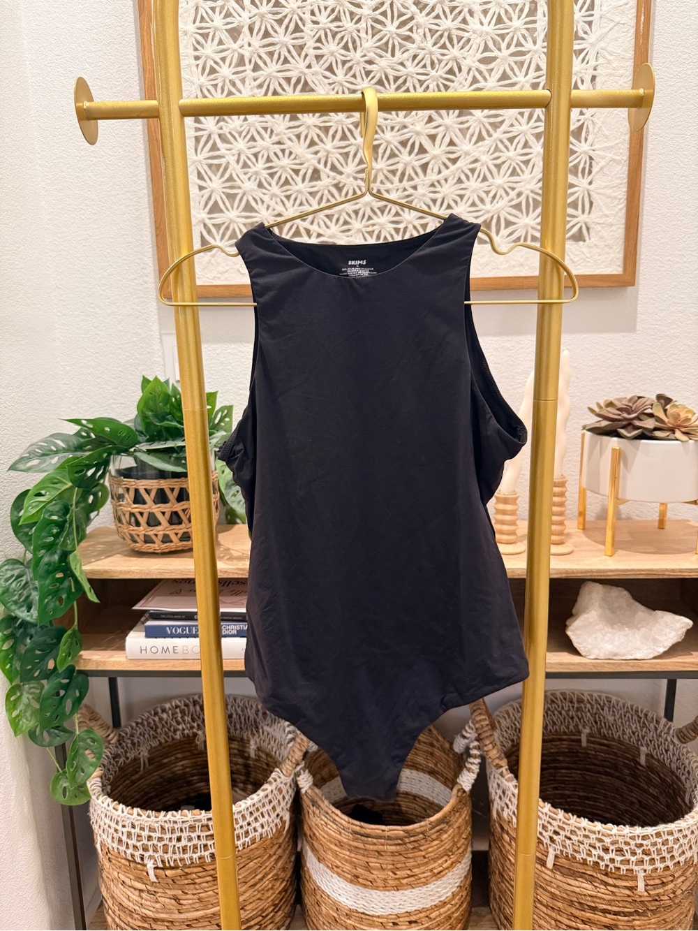 SKIMS Black Sleeveless High-Neck Bodysuit